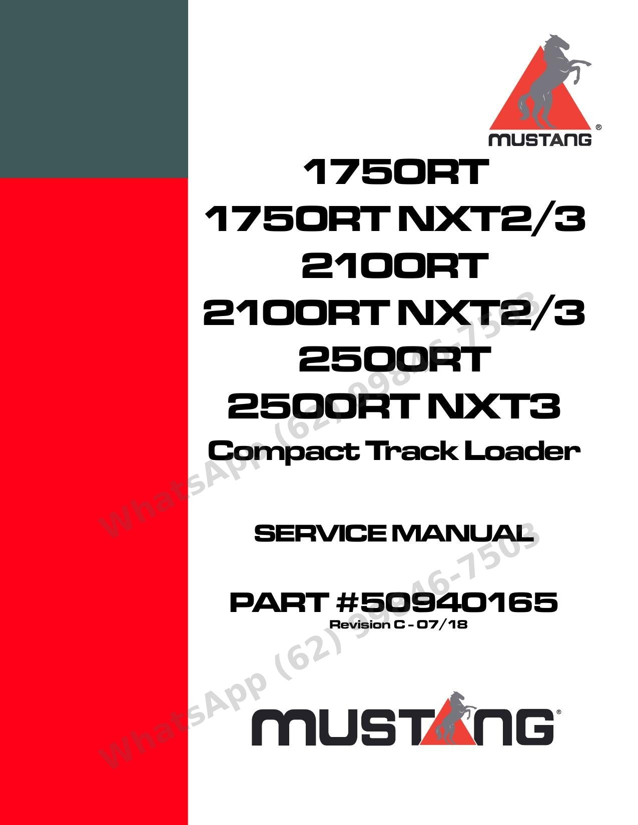 Manual de Serviço Mustang 1750RT 2100RT 2500RT Mini Carregadeira de Esteiras — da calibração dos joysticks aos códigos de erro do display