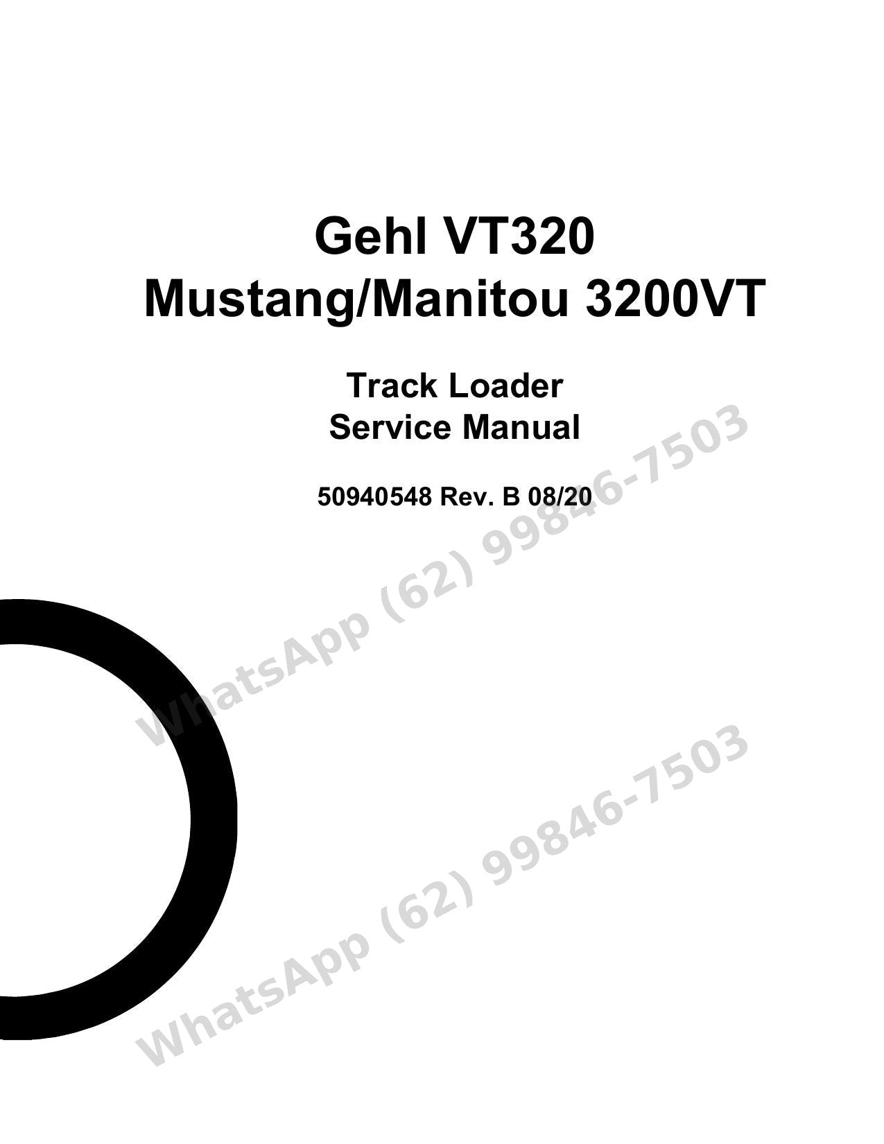 Manual de Serviço Mustang 3200VT VT320 Mini Carregadeira de Esteiras — edição 2020: DEF, IdealTrax e diagnóstico com códigos de erro