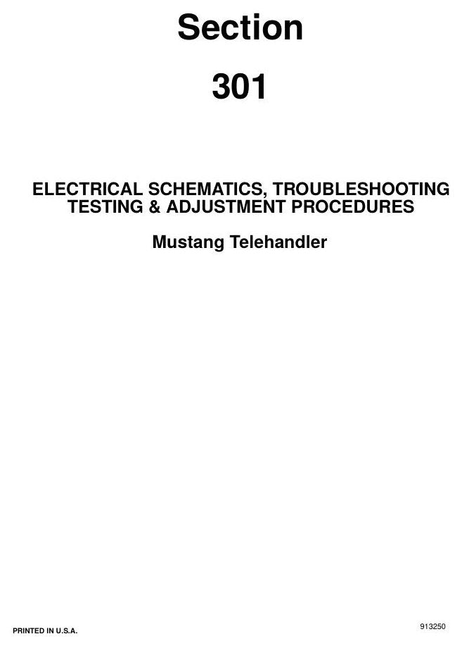 Manual de Serviço Mustang 642 844 Manipulador Telescópico — lança, cilindros e trem de força seção por seção — página interna 1