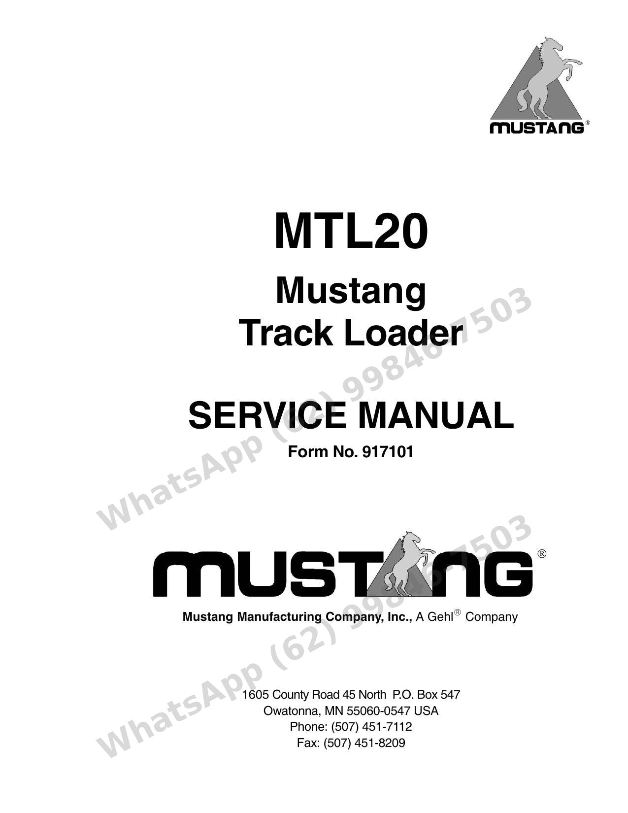 Manual de Serviço Mustang MTL20 Mini Carregadeira de Esteiras — 502 páginas de oficina da plataforma Takeuchi TL140: hidráulica, diagnóstico e motor