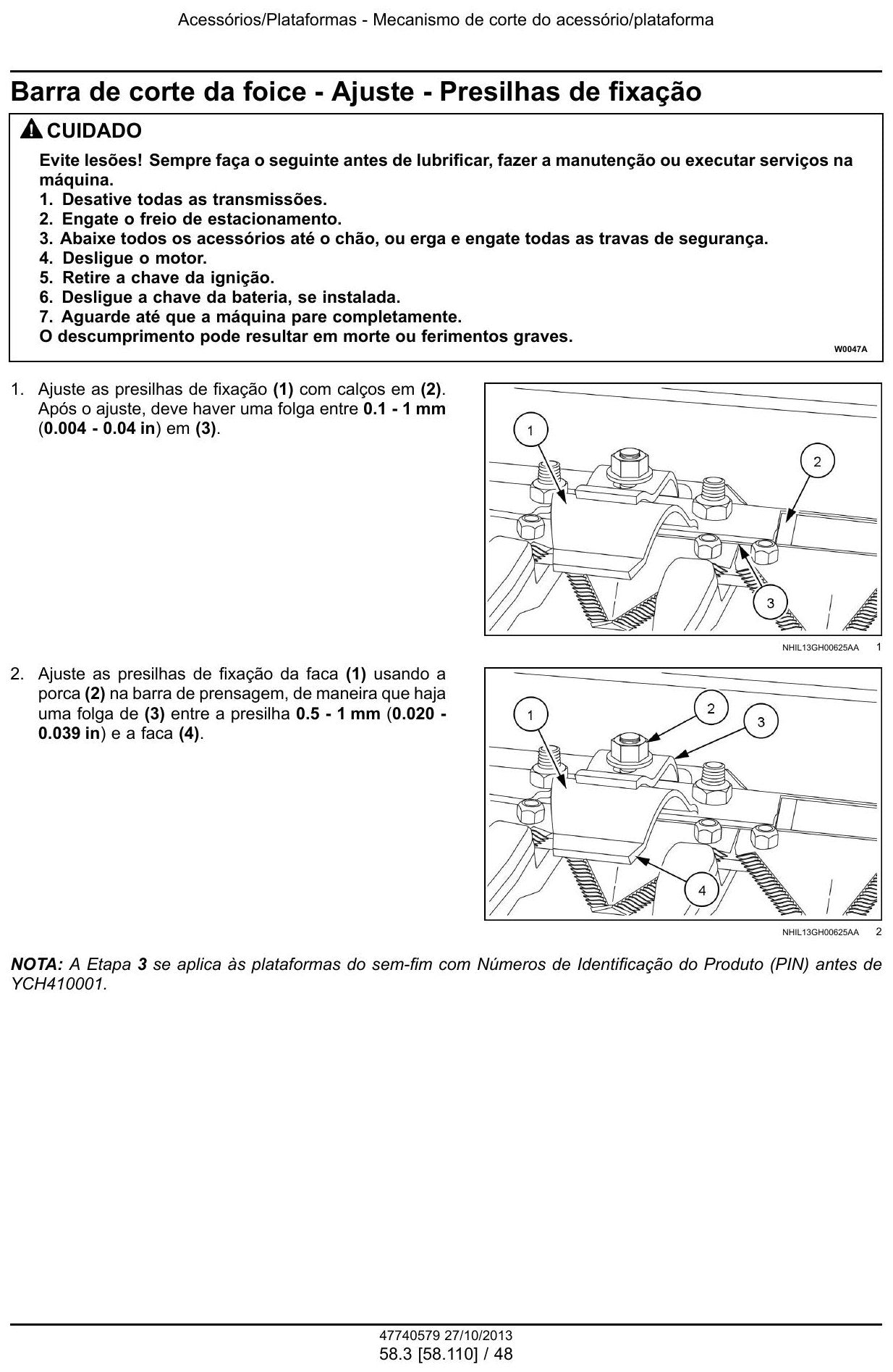 Manual De Serviço NEW HOLLAND - 740CF Super Flex - Auger Header