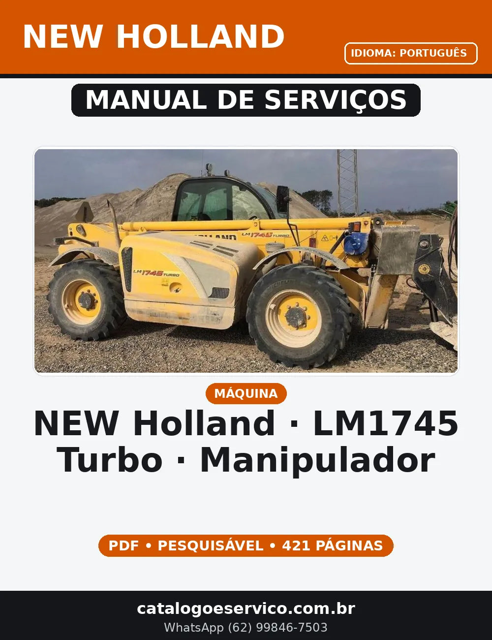 MANUAL DE SERVIÇO NEW HOLLAND - LM1745 TURBO - MANIPULADOR — capa do manual de serviço