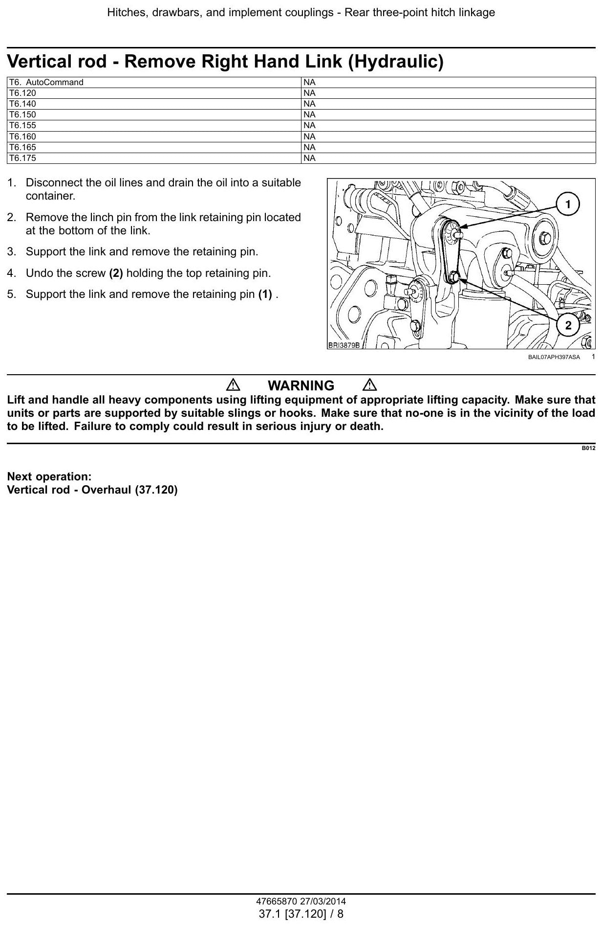 Manual De Serviço NEW HOLLAND - T6.120 - T6.140 - Tier 4a - Trator