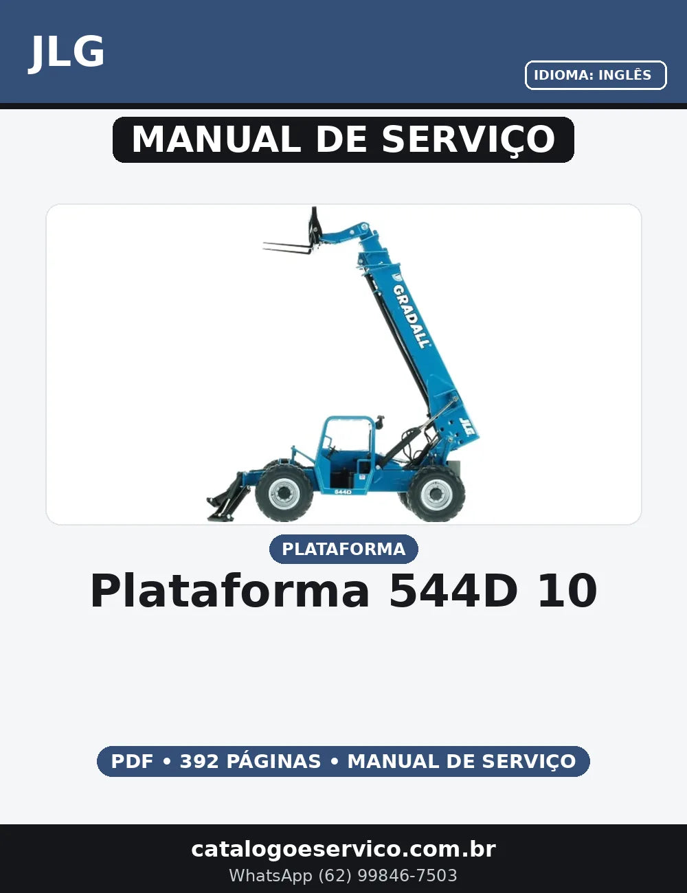 MANUAL DE SERVIÇO PLATAFORMA 544D 10 JLG — capa do manual de serviço