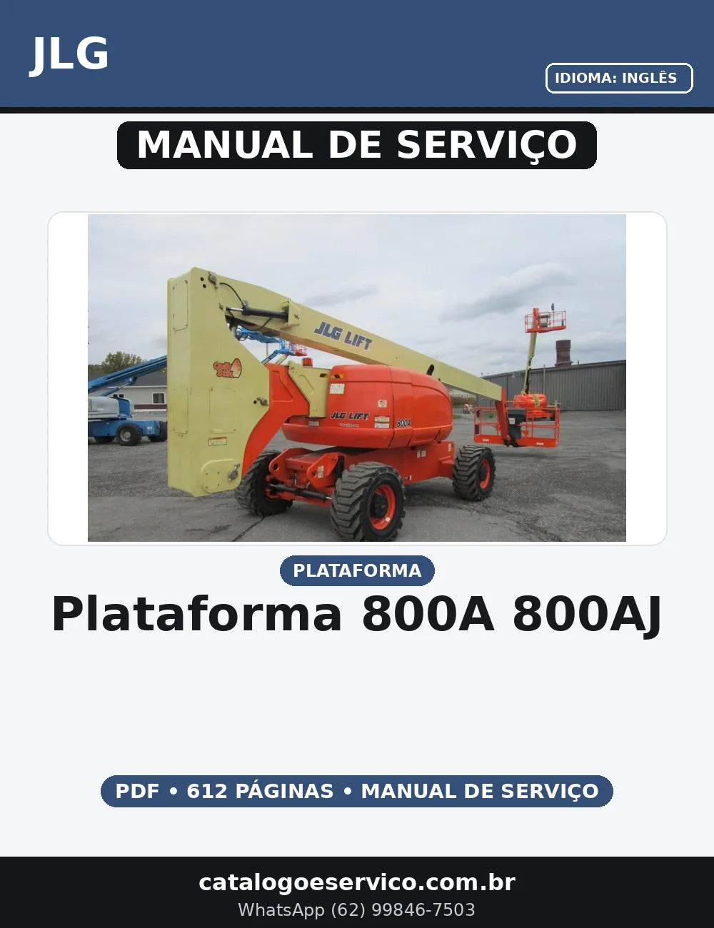 MANUAL DE SERVIÇO PLATAFORMA 800A 800AJ JLG — capa do manual de serviço