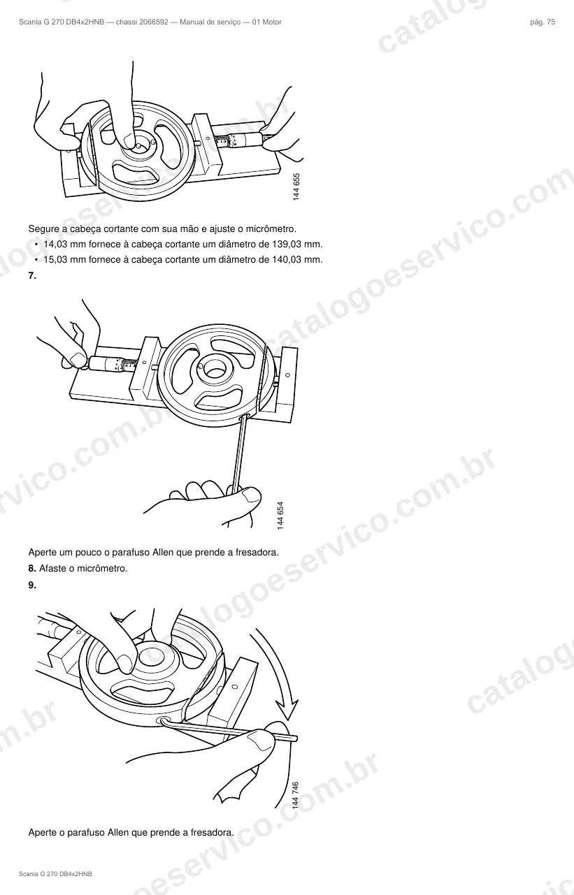 Ilustração do grupo motor no Manual de Serviço Scania G 270