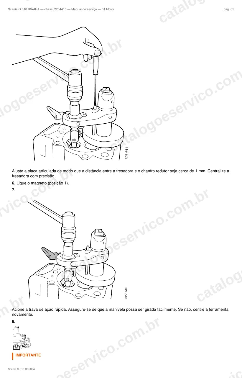 Ilustração do grupo motor no Manual de Serviço Scania G 310