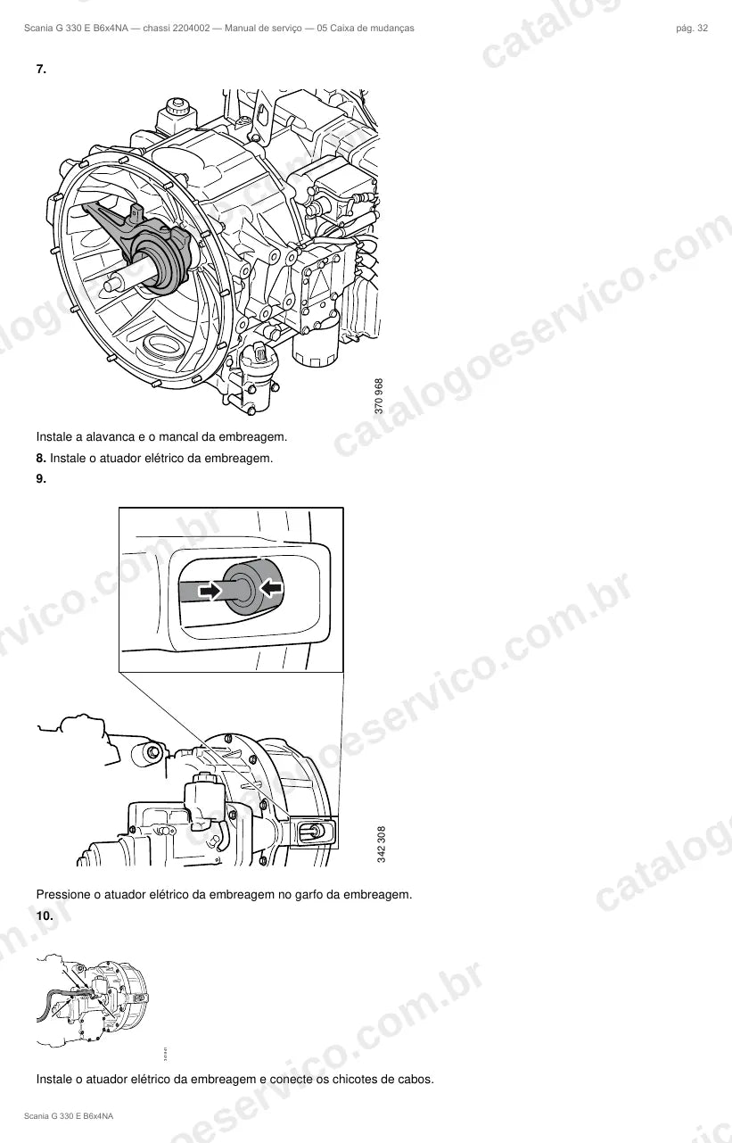 Ilustração do grupo caixa de mudanças no Manual de Serviço Scania G 330