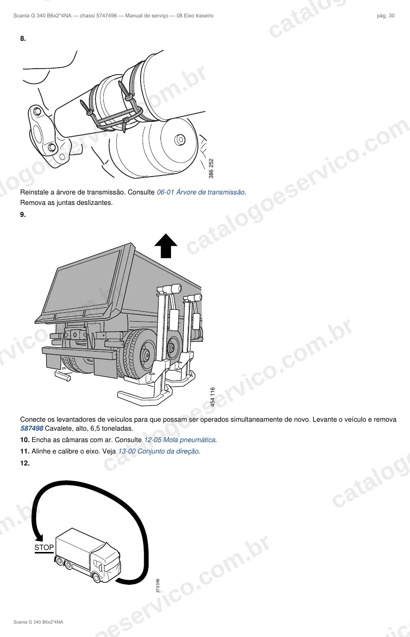 Ilustração do grupo eixo traseiro no Manual de Serviço Scania G 340