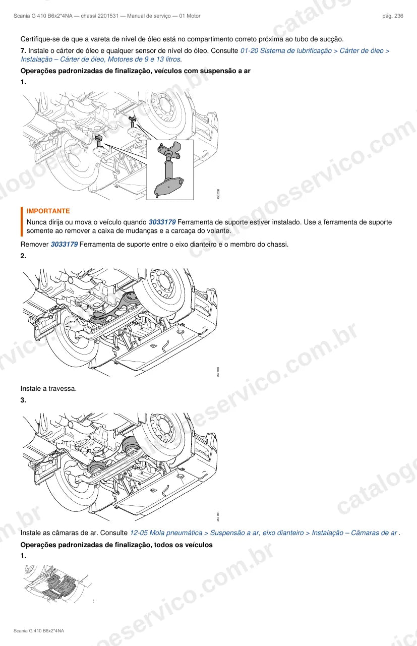 Ilustração do grupo motor no Manual de Serviço Scania G 410