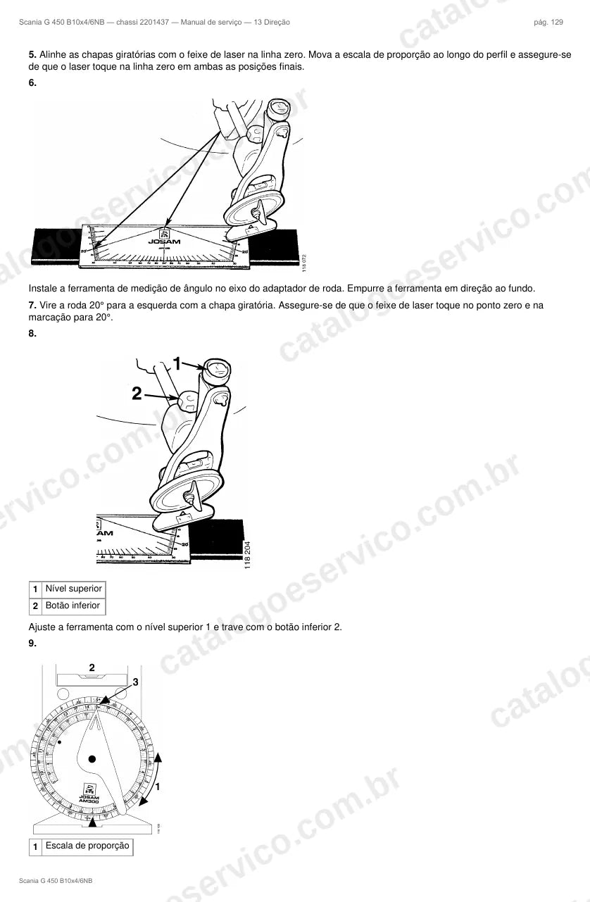 Ilustração do grupo direção no Manual de Serviço Scania G 450