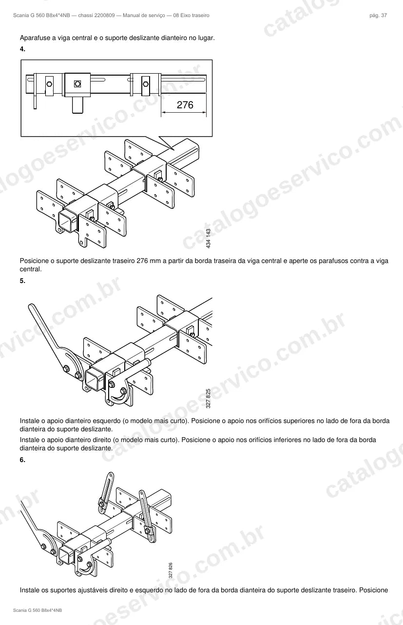 Ilustração do grupo eixo traseiro no Manual de Serviço Scania G 560