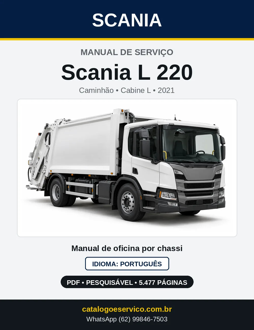 Capa do Manual de Serviço Scania L 220 em PDF