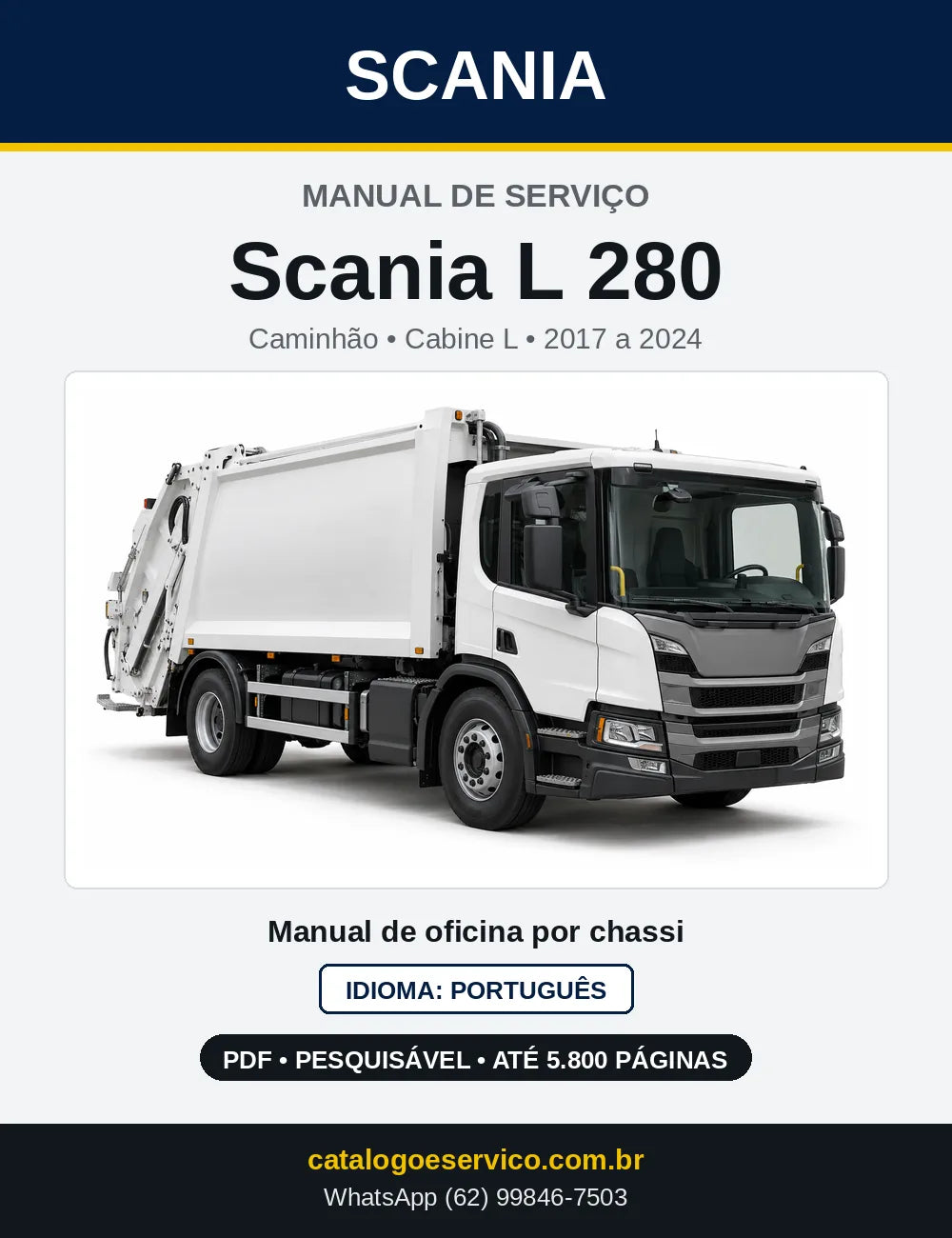 Capa do Manual de Serviço Scania L 280 em PDF