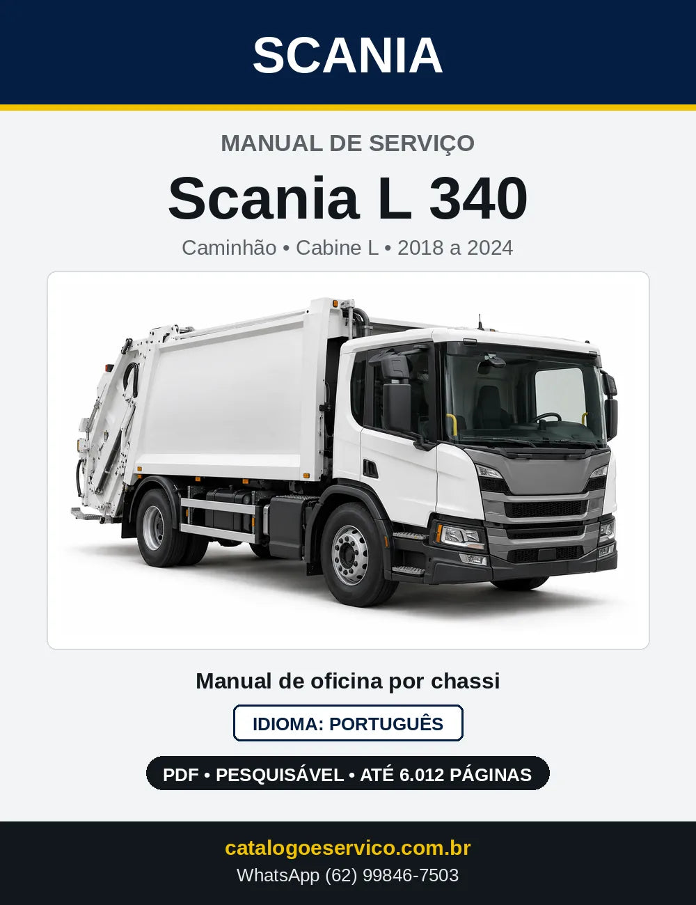 Capa do Manual de Serviço Scania L 340 em PDF