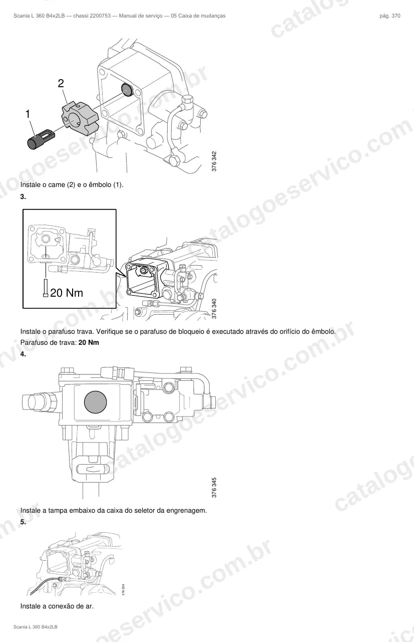 Ilustração do grupo caixa de mudanças no Manual de Serviço Scania L 360