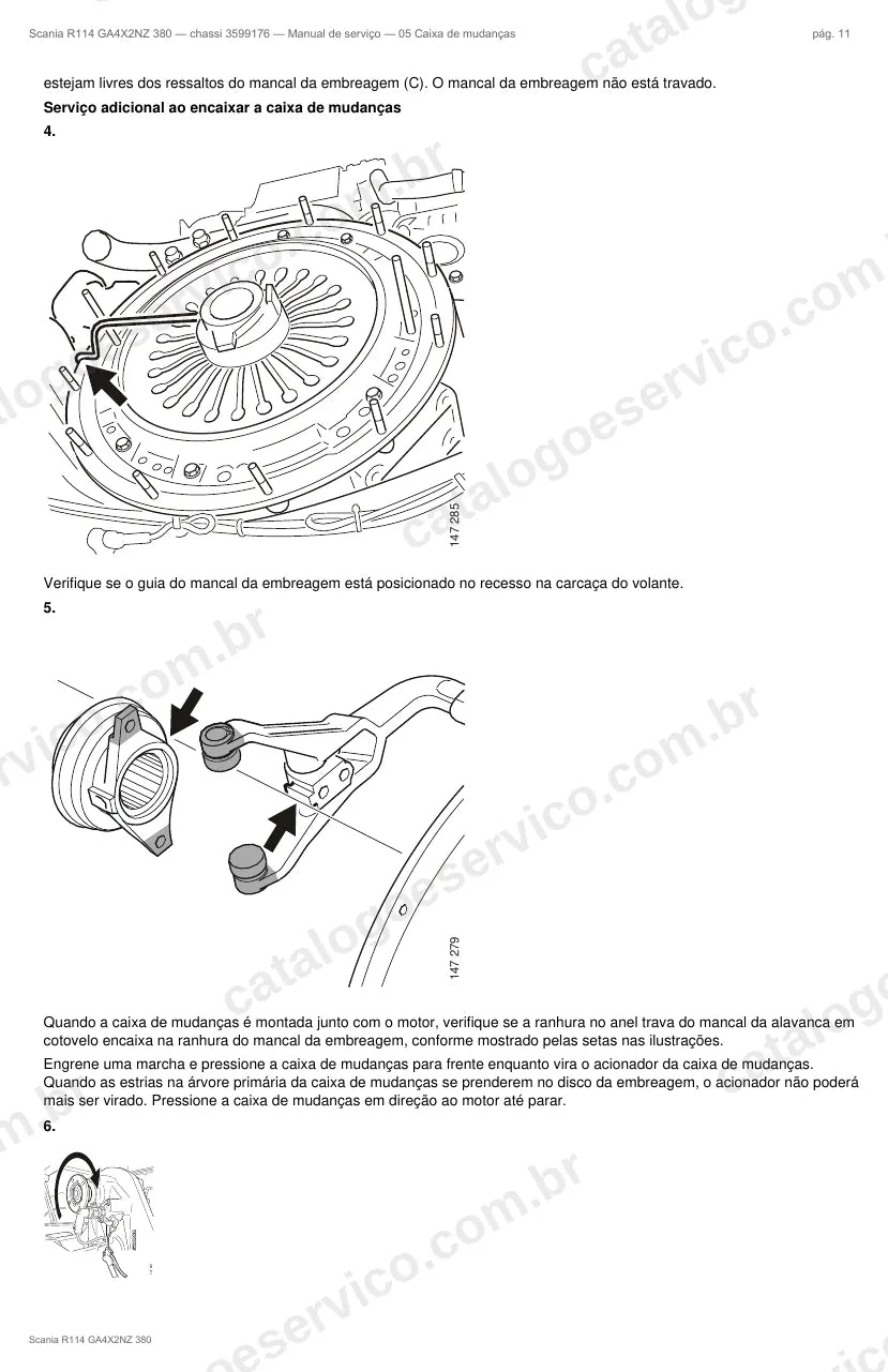 Ilustração do grupo caixa de mudanças no Manual de Serviço Scania R 114