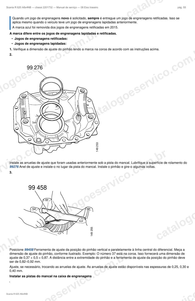 Ilustração do grupo eixo traseiro no Manual de Serviço Scania R 620
