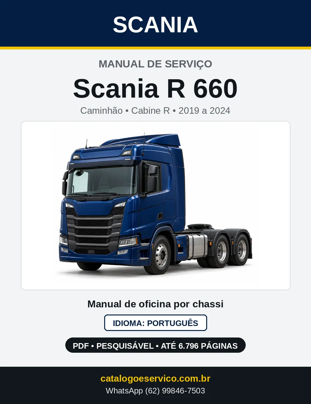 Capa do Manual de Serviço Scania R 660 em PDF