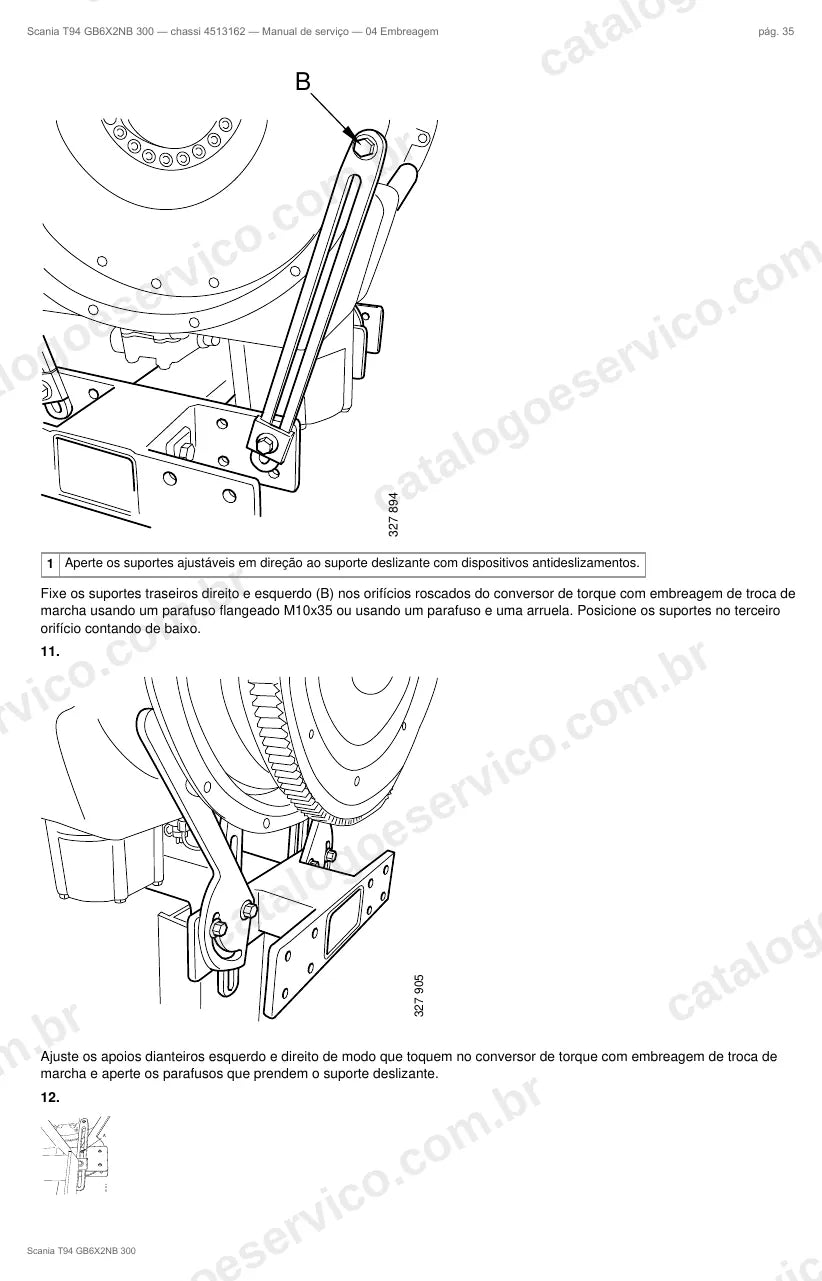 Ilustração do grupo embreagem no Manual de Serviço Scania T 94
