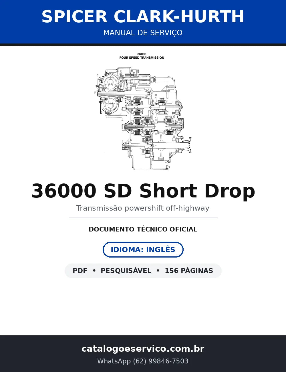 Manual de Serviço Spicer Clark-Hurth HR 36000 SD Short Drop — Transmissão Powershift — capa