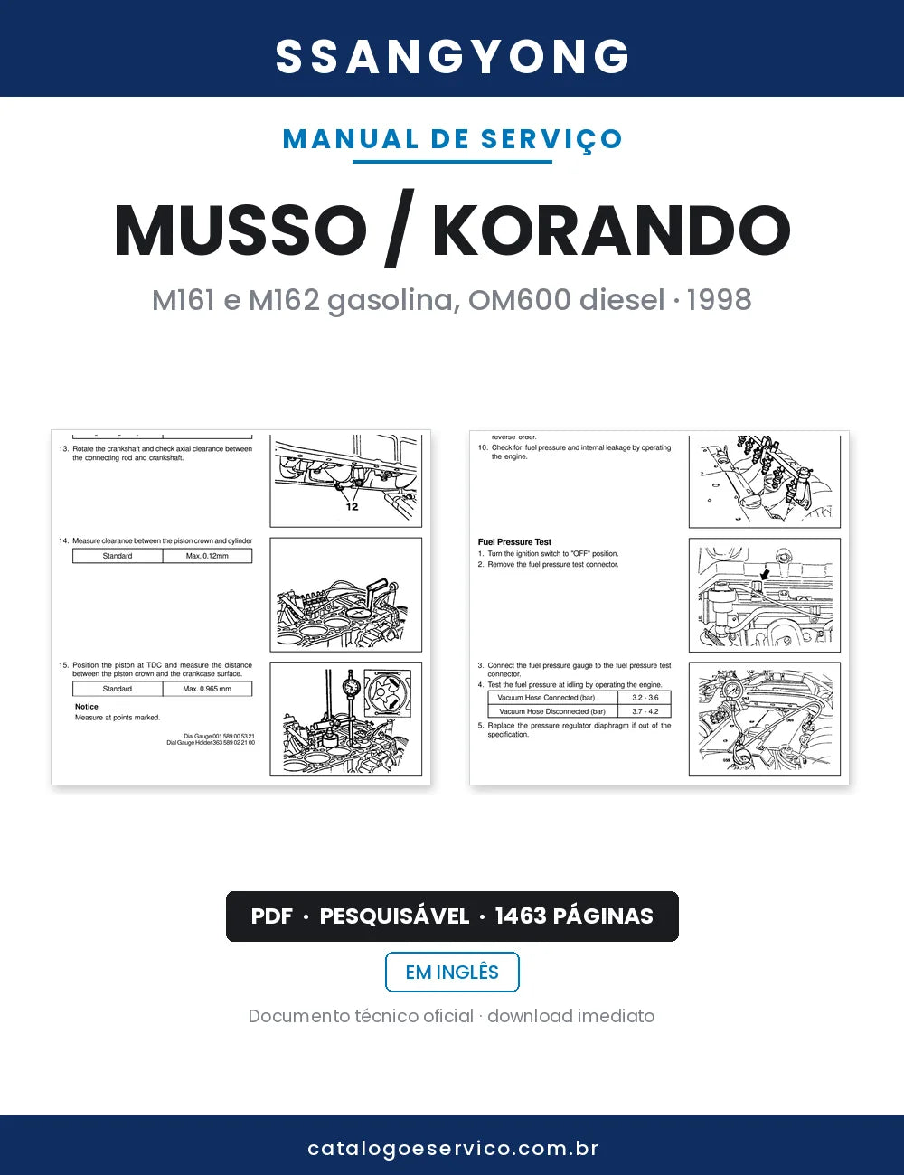 Manual de Serviço SsangYong Musso / Korando — capa