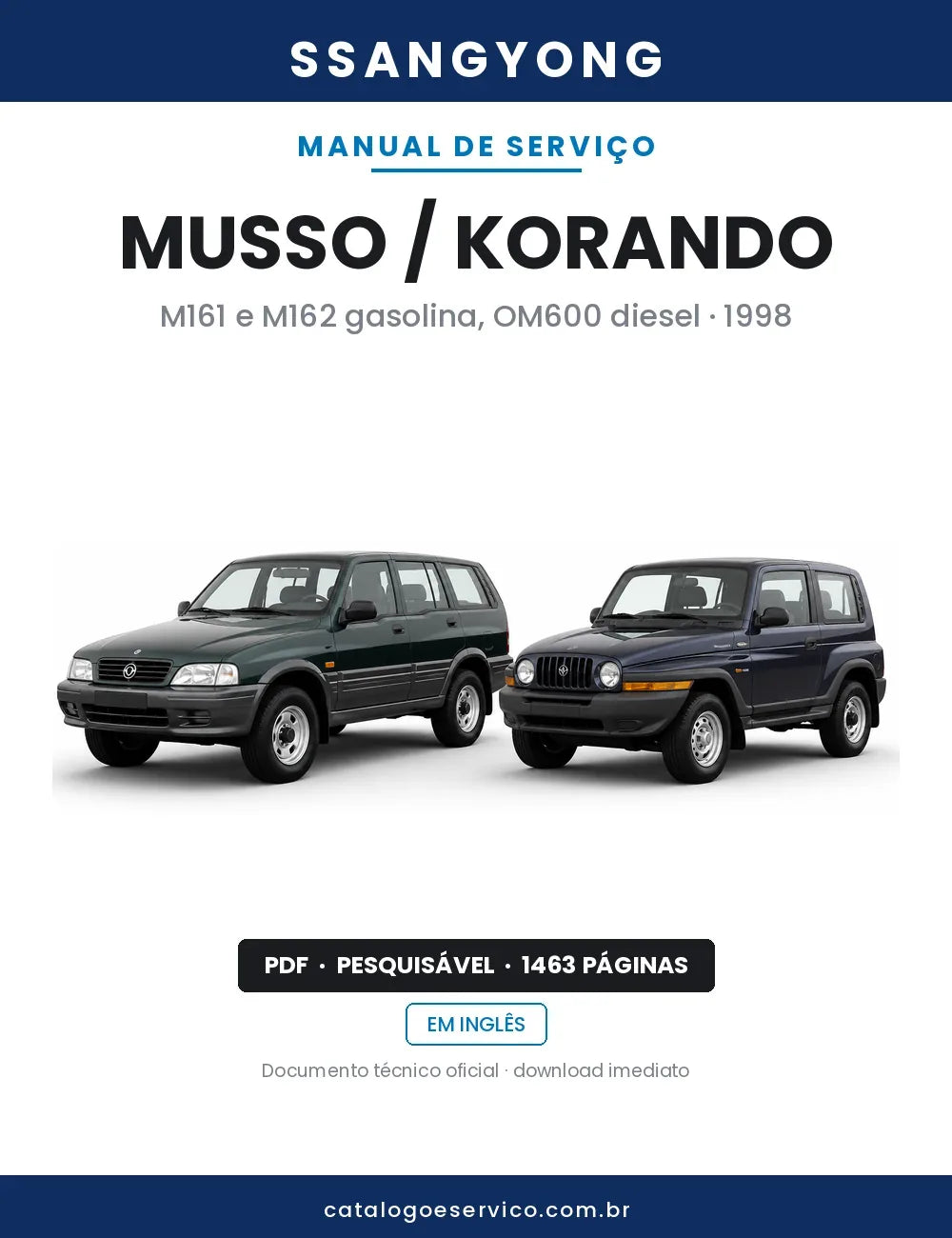 Manual de Serviço SsangYong Musso / Korando — capa