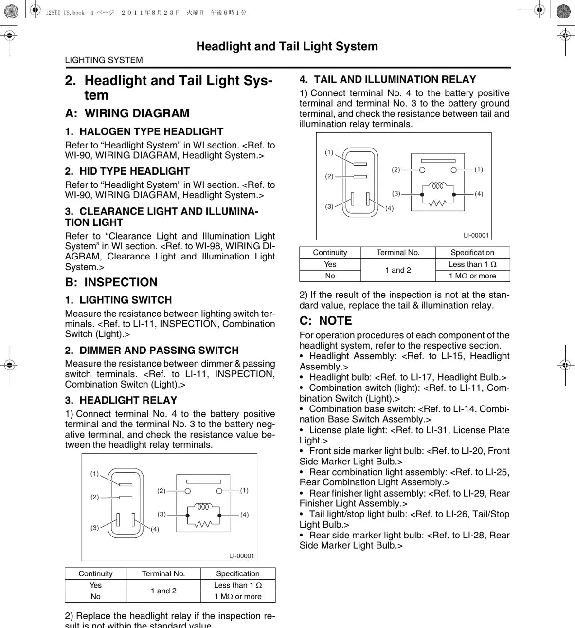 Manual de Serviço Subaru Impreza WRX STI — página do manual 1
