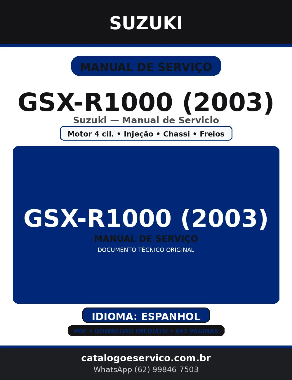 Manual de Serviço Suzuki GSX-R1000 2003 — Manual de Servicio (Espanhol) — capa