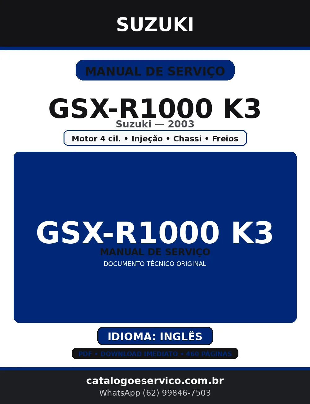 Manual de Serviço Suzuki GSX-R1000 K3 2003 — Service Manual (PDF) — capa
