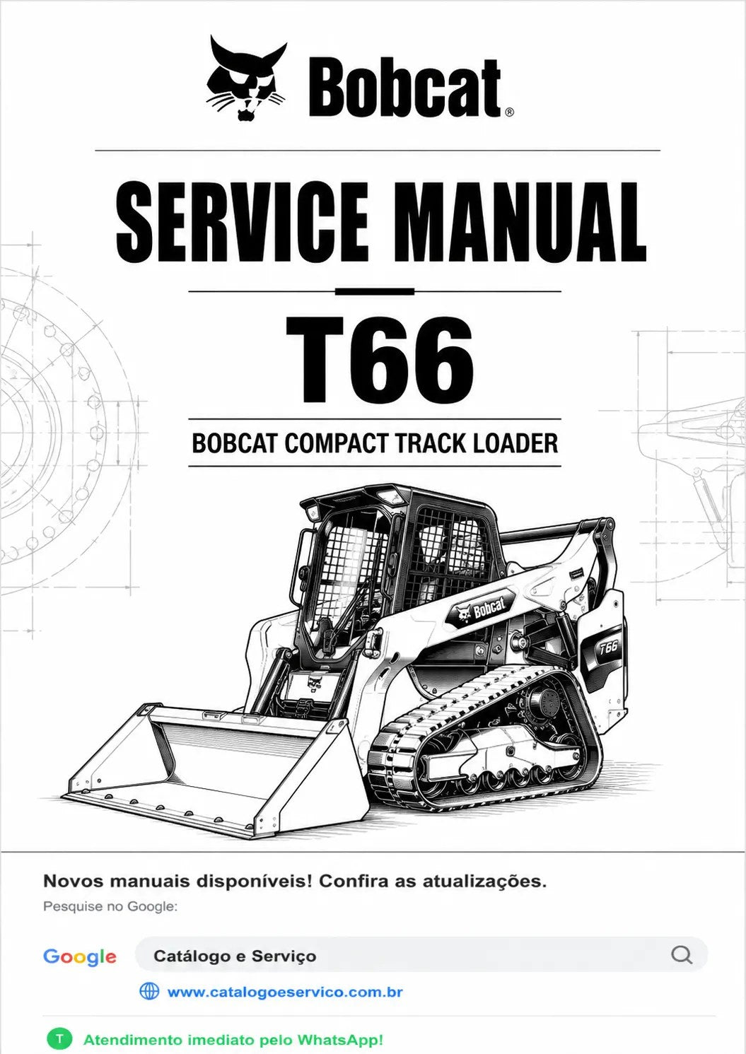 Manual de Serviço T66 Bobcat Minicarregadeira de Esteiras