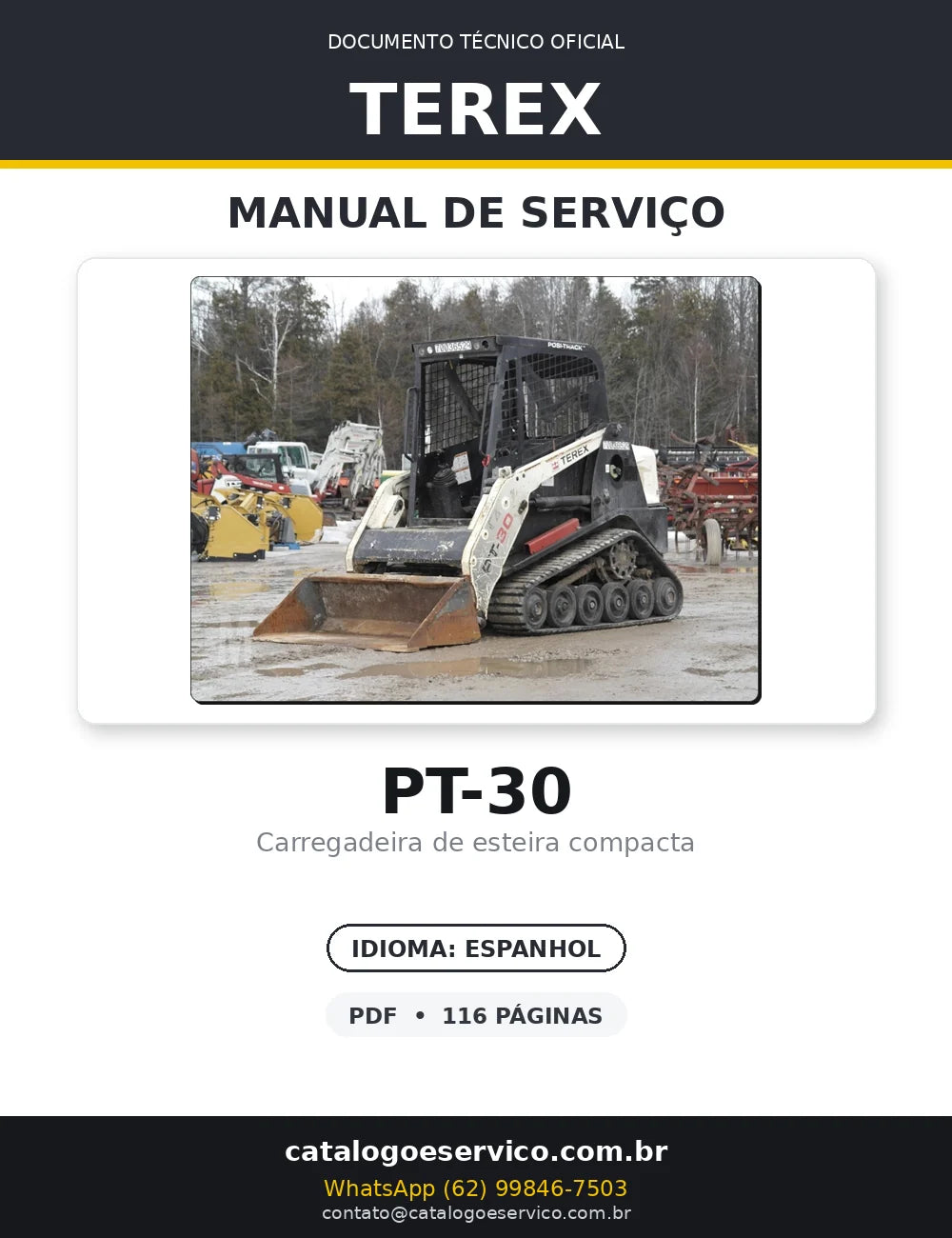 Manual De Serviço TEREX - PT30 - Carregadeira De Esteira Compacta — capa