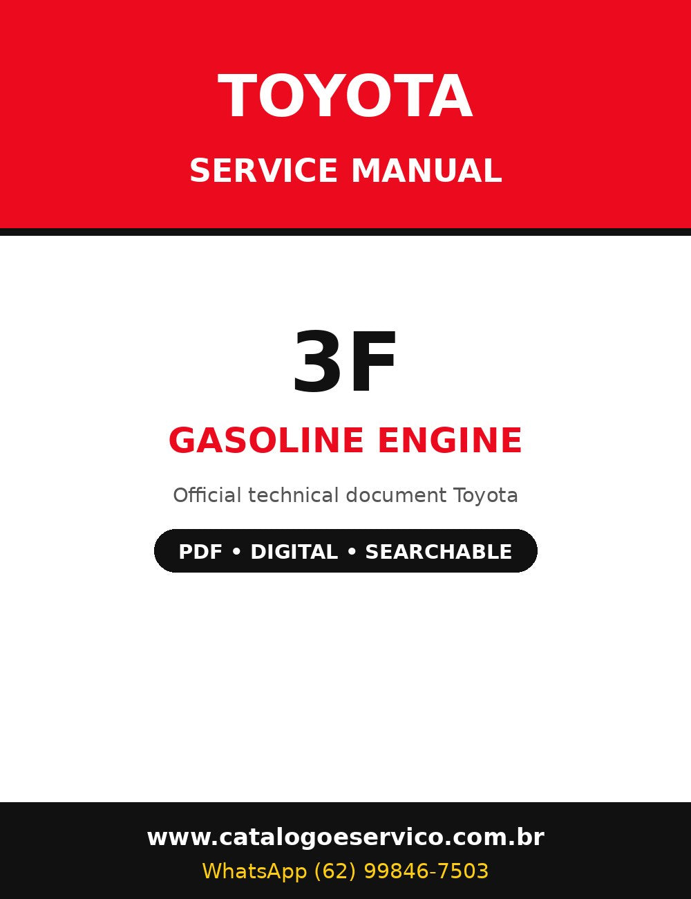 Manual de Serviço Toyota 3F - Motor a Gasolina (Inglês)