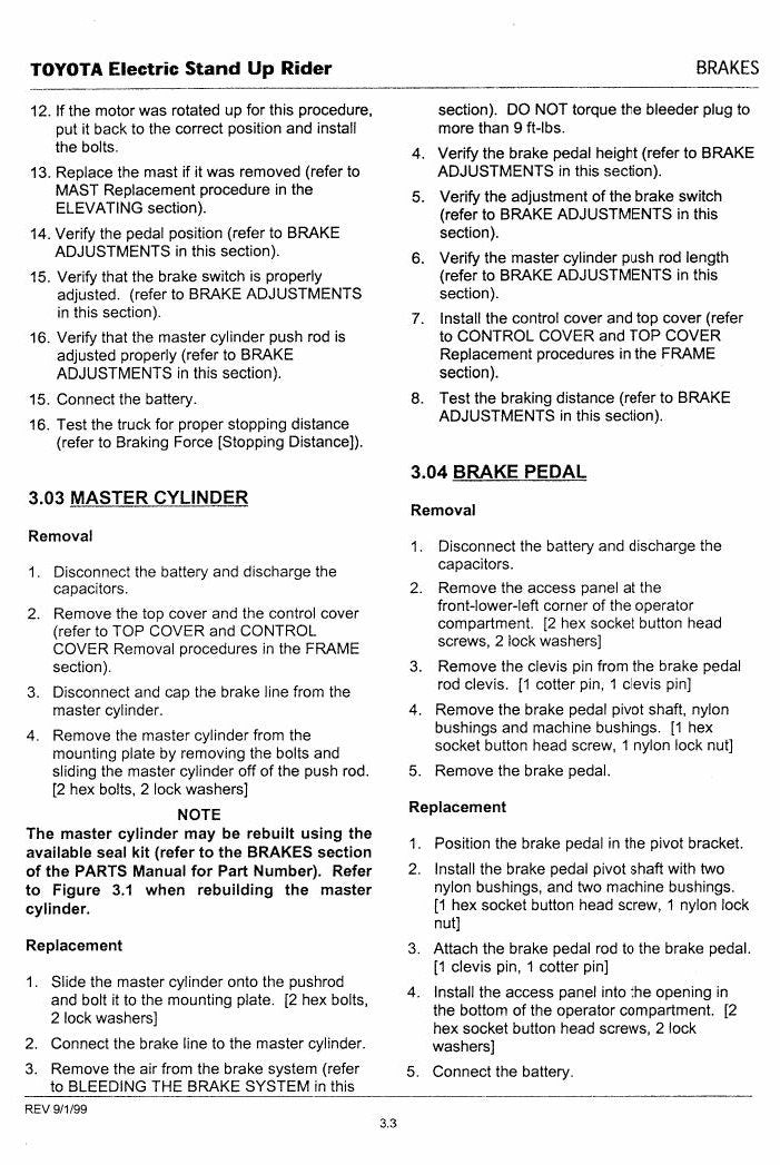 Manual de Serviço Toyota 6BNCU15-30, 6BVNCU13 Empilhadeira Elétrica Stand-Up — página interna 1