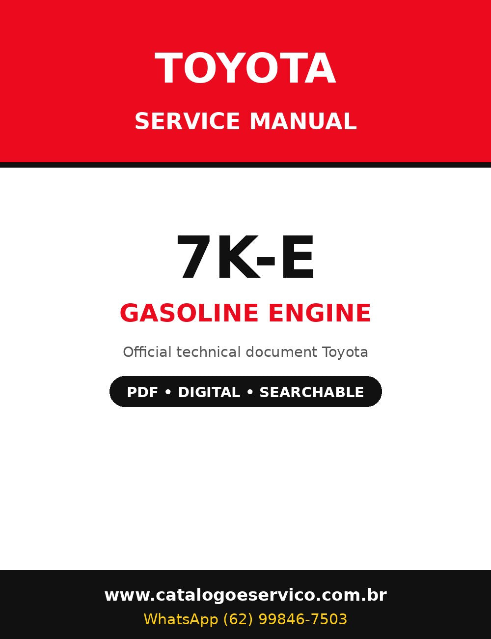 Manual de Serviço Toyota 7K-E - Motor a Gasolina (Inglês)