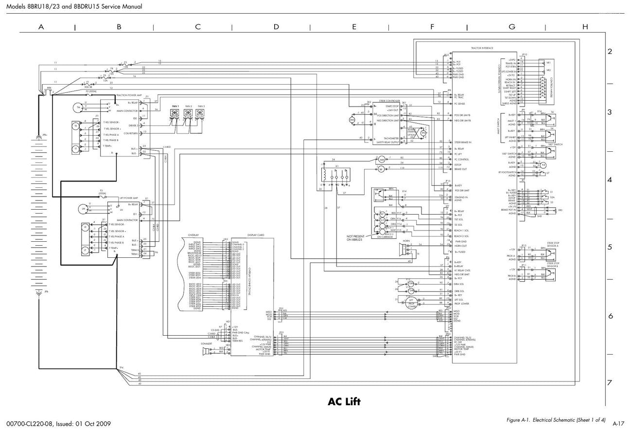 Manual de Serviço Toyota 8BRU18-23, 8BDRU15 Empilhadeira Retrátil Elétrica — esquema elétrico