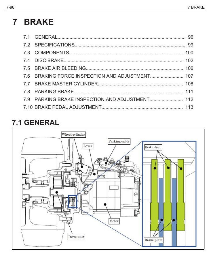 Manual de Serviço Toyota 8FBES15U, 8FBE(H)U15-20 Empilhadeira Elétrica — página interna 1