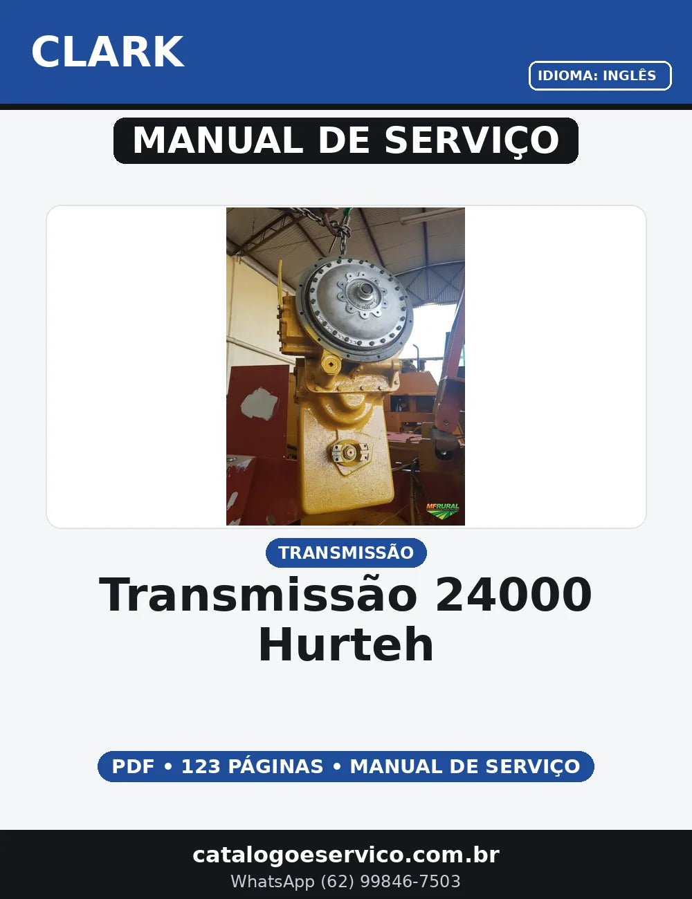 MANUAL DE SERVIÇO TRANSMISSÃO 24000 CLARK HURTEH — capa do manual de serviço