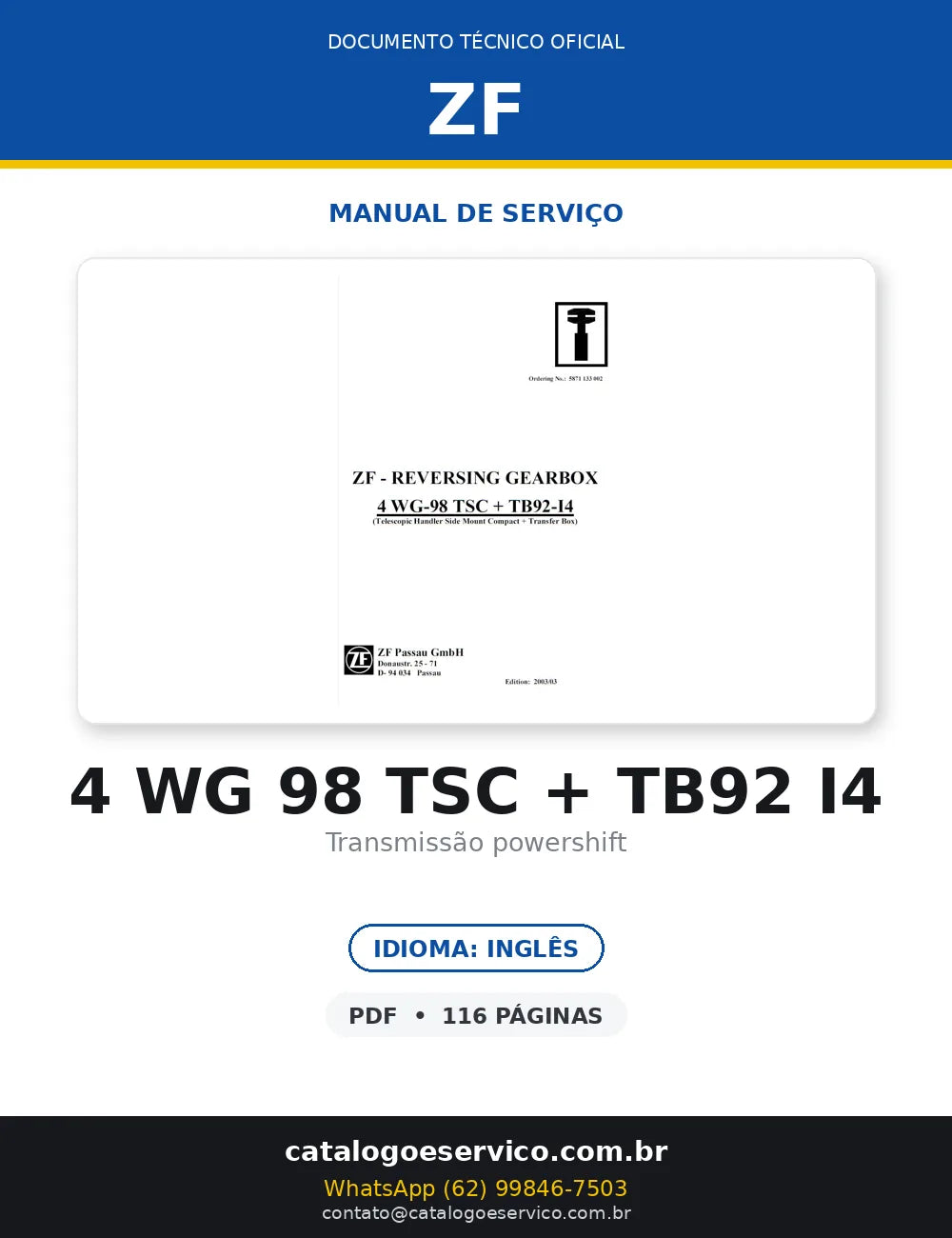 ZF 4 WG-98 TSC + TB92-I4 — transmissão, foto do produto 1