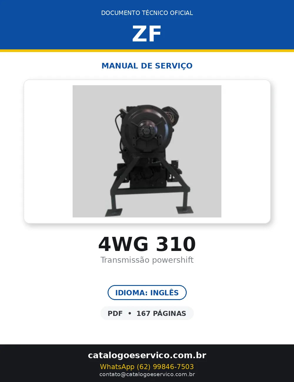 MANUAL DE SERVIÇO TRANSMISSÃO - 4WG-310 - ZF – ERGOPOWER — capa