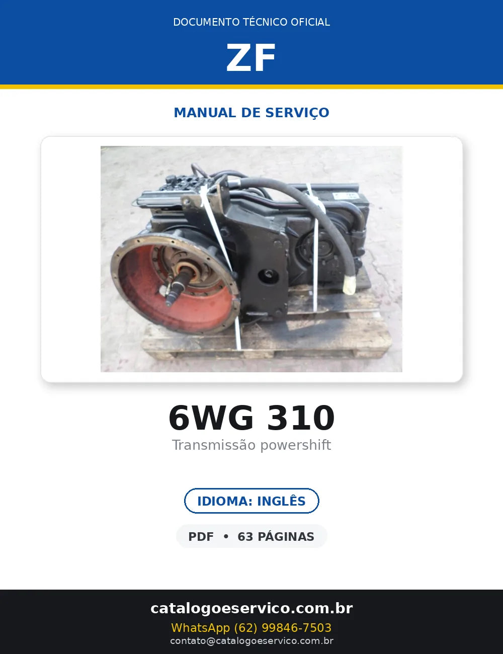 MANUAL DE SERVIÇO TRANSMISSÃO - 6WG-310 - ZF – ERGOPOWER — capa