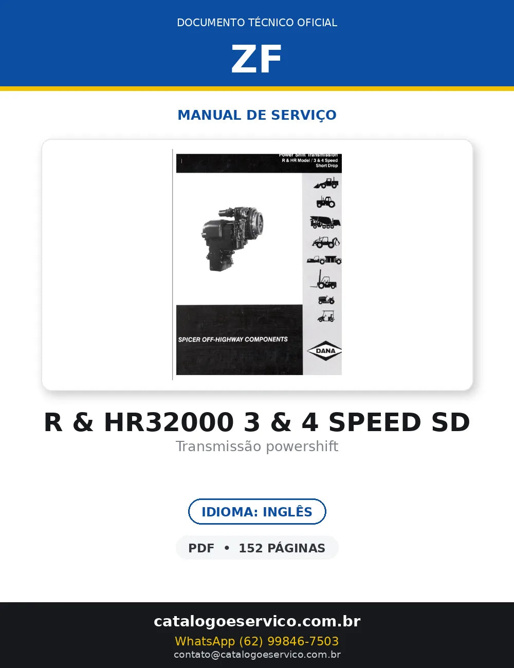 MANUAL DE SERVIÇO TRANSMISSÃO - R & HR32000 3 & 4 SPEED SD — capa