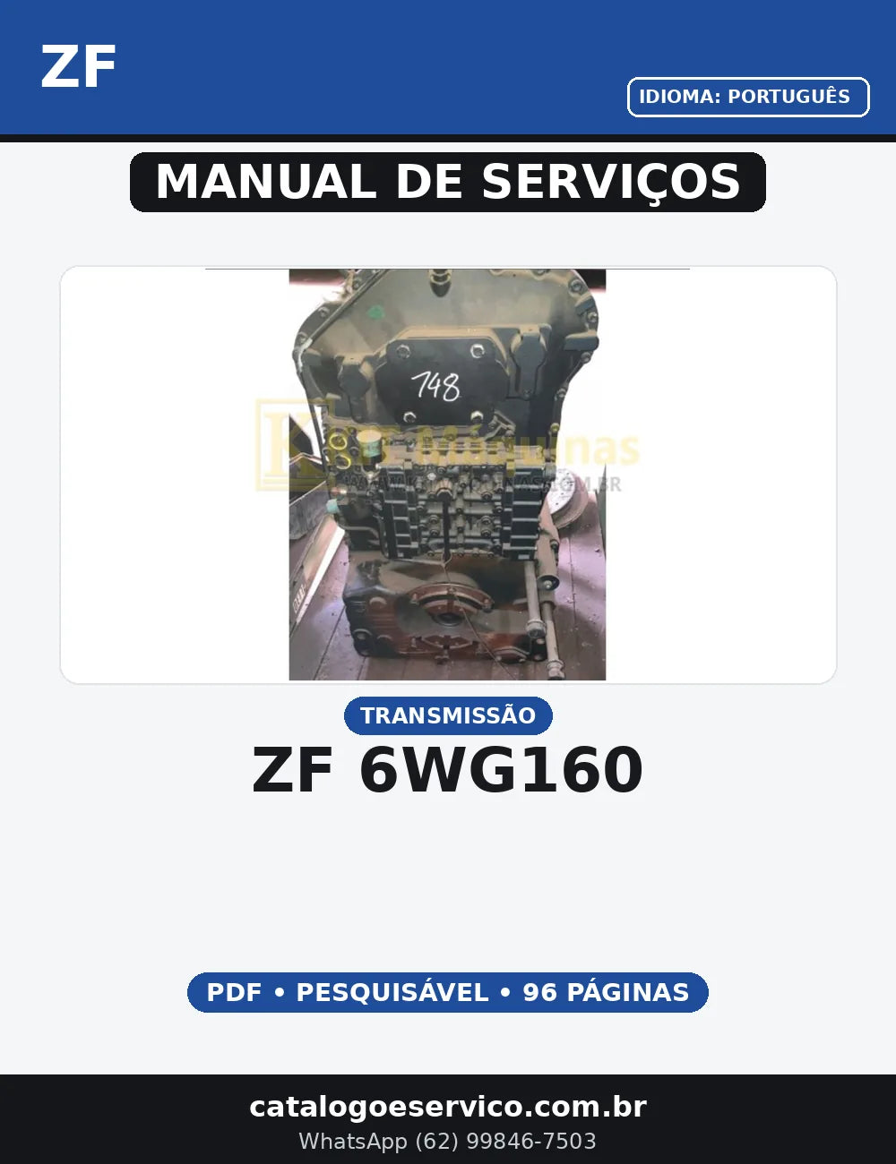 MANUAL DE SERVIÇO TRANSMISSÃO - ZF 6WG160 — capa do manual de serviço