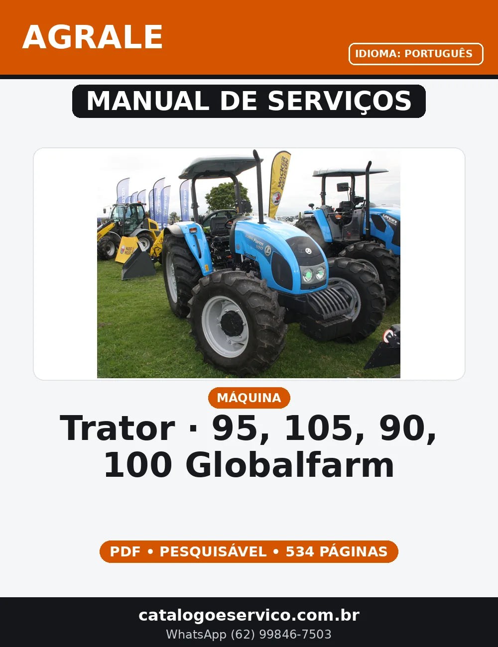 MANUAL DE SERVIÇO TRATOR - 95, 105, 90, 100 GLOBALFARM — capa do manual de serviço
