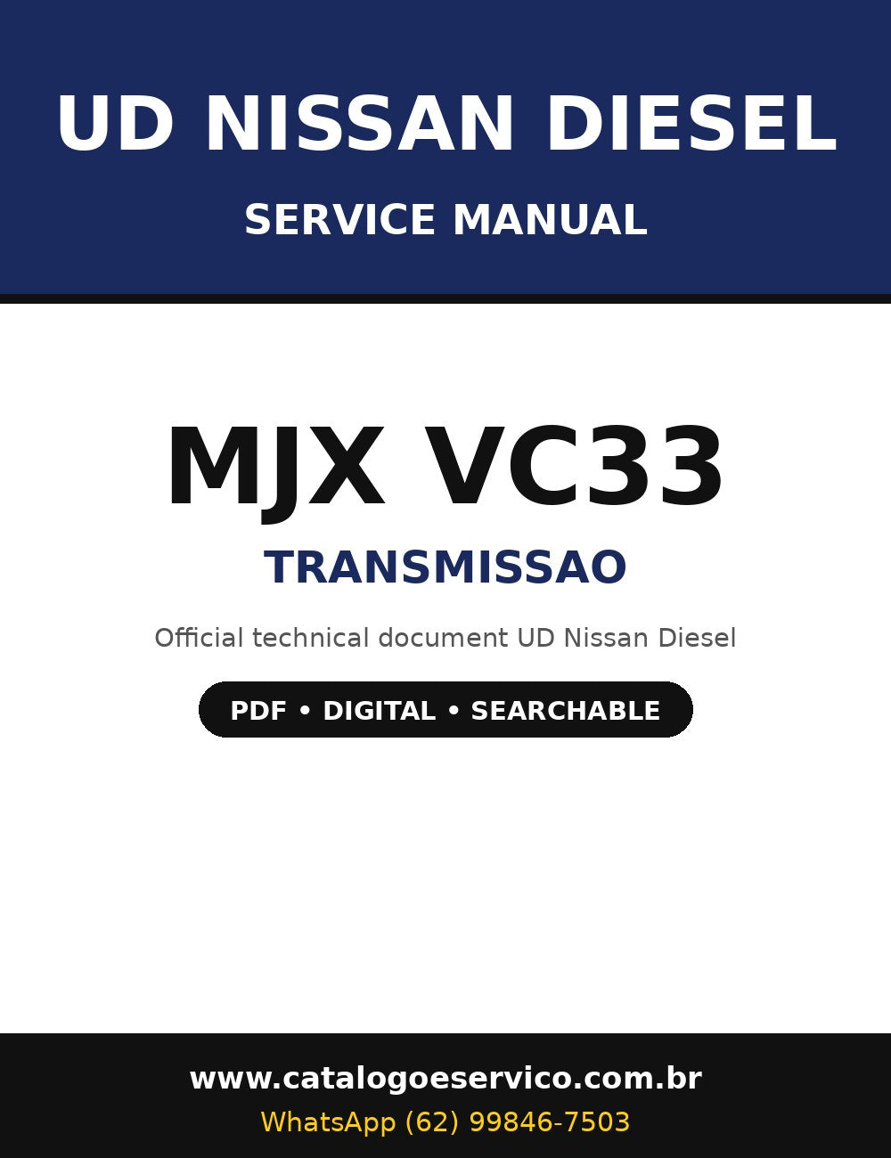 Manual de Serviço UD Nissan Diesel MJX VC33 - Transmissao (Inglês)