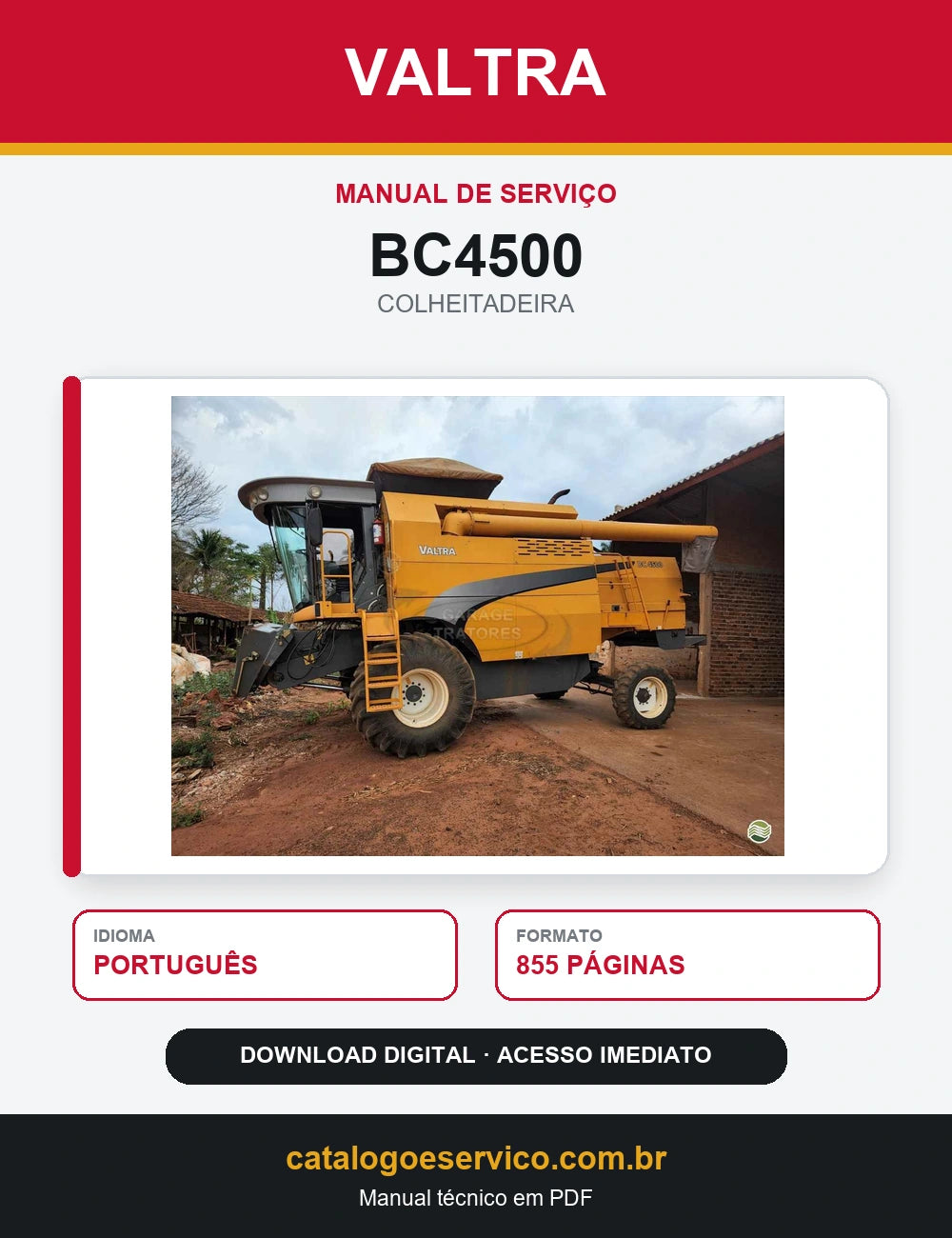 Manual de Serviço Valtra - Bc4500 - 2010 - Colhedeira