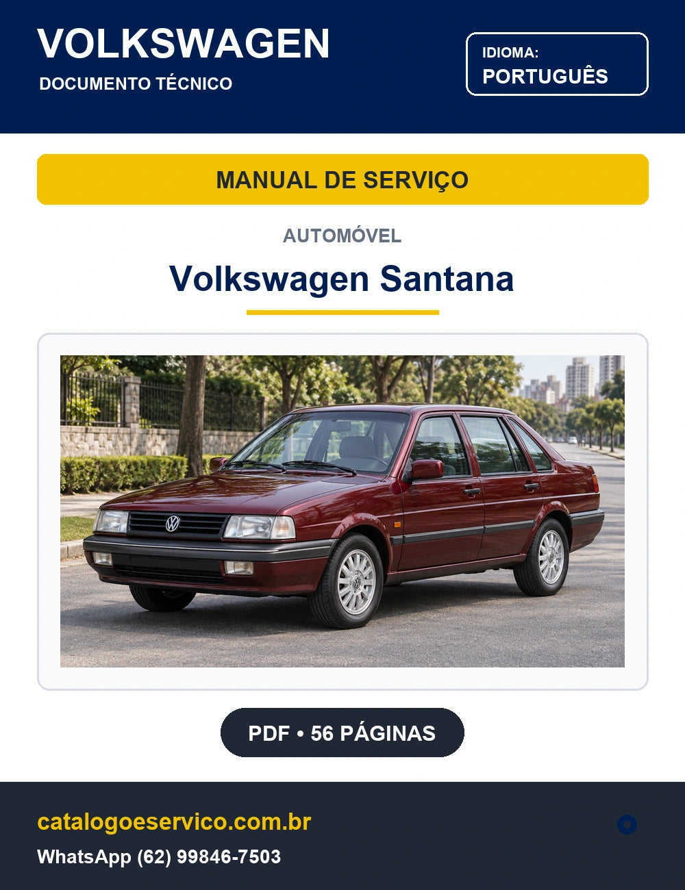 Capa Manual de Serviço Volkswagen Santana