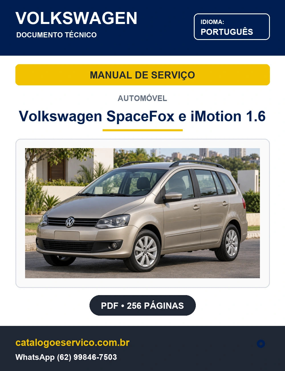 Capa Manual de Serviço Volkswagen SpaceFox e iMotion 1.6
