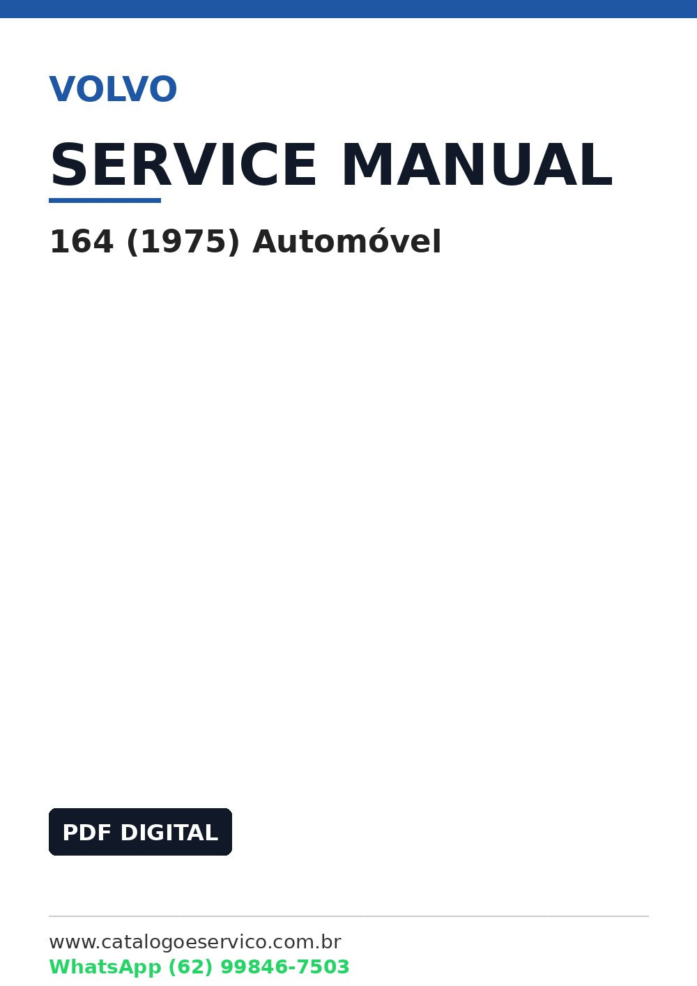 Manual de Serviço Volvo 164 (1975) Automóvel