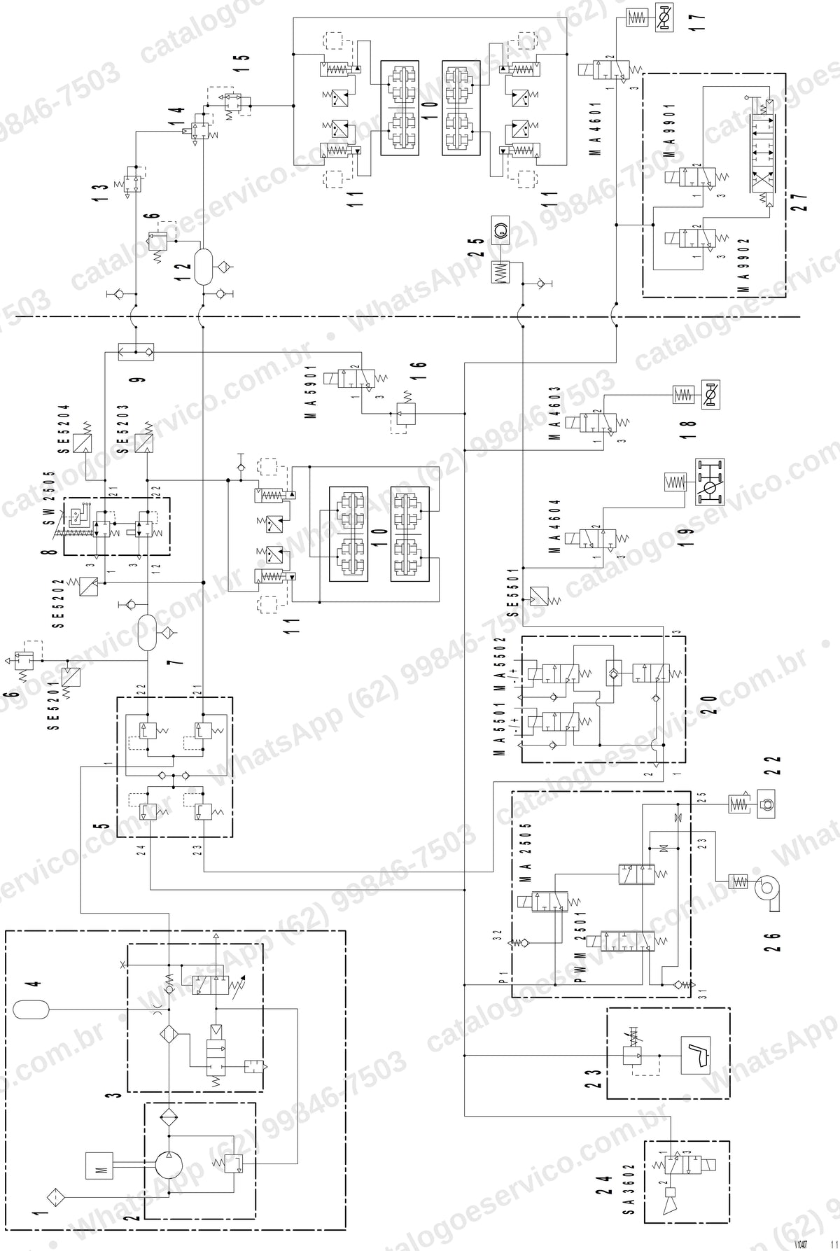 Manual de serviço Volvo A25D 4x4: ilustração técnica 1